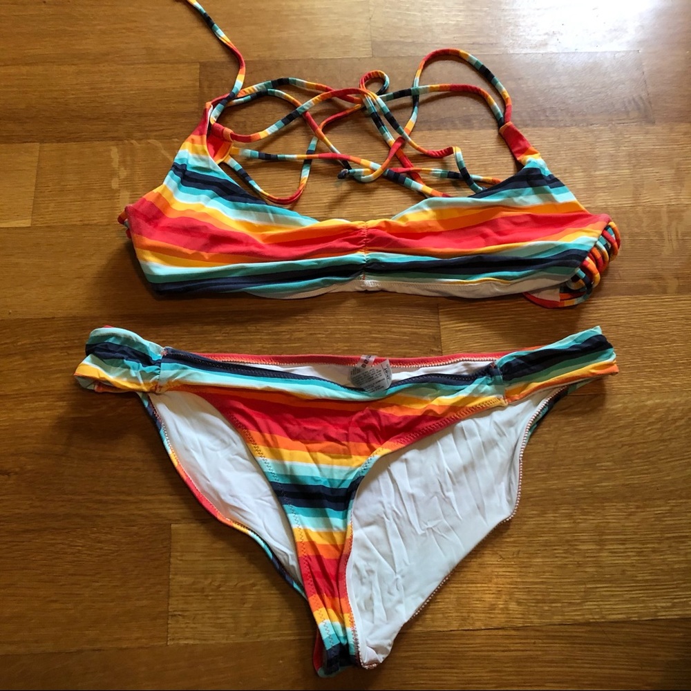 Striped Rainbow Bikini